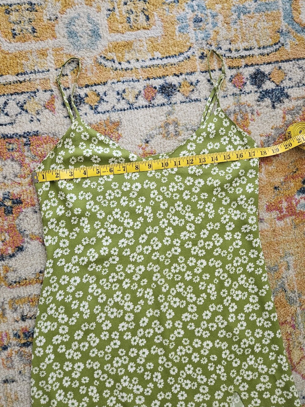 Size 8 Reformation Crimini Fennel Green Floral Midi Slip Dress - Picture 6 of 11